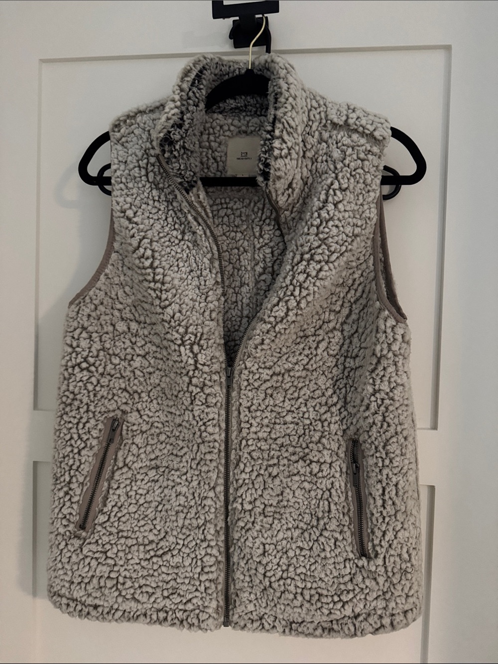 Thread & Supply Taupe Sherpa Zip Vest